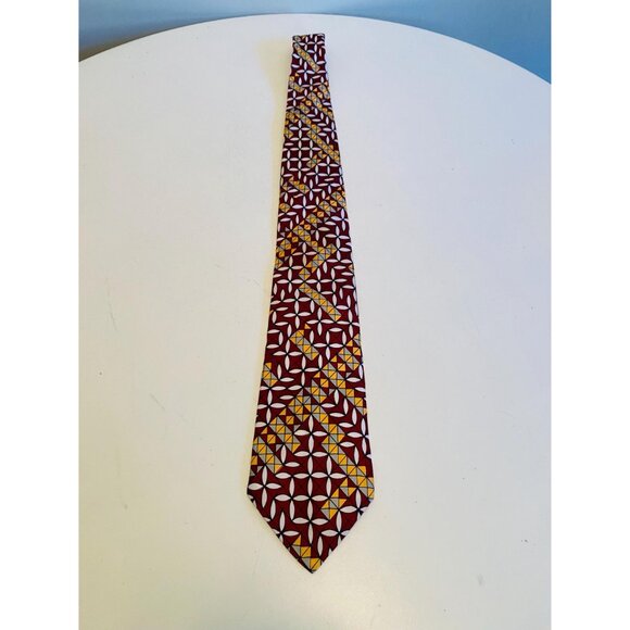 Vintage Macrae 1960s / 1970s Necktie, Geometric Design, Costume Design, 4" Wide - Picture 4 of 10